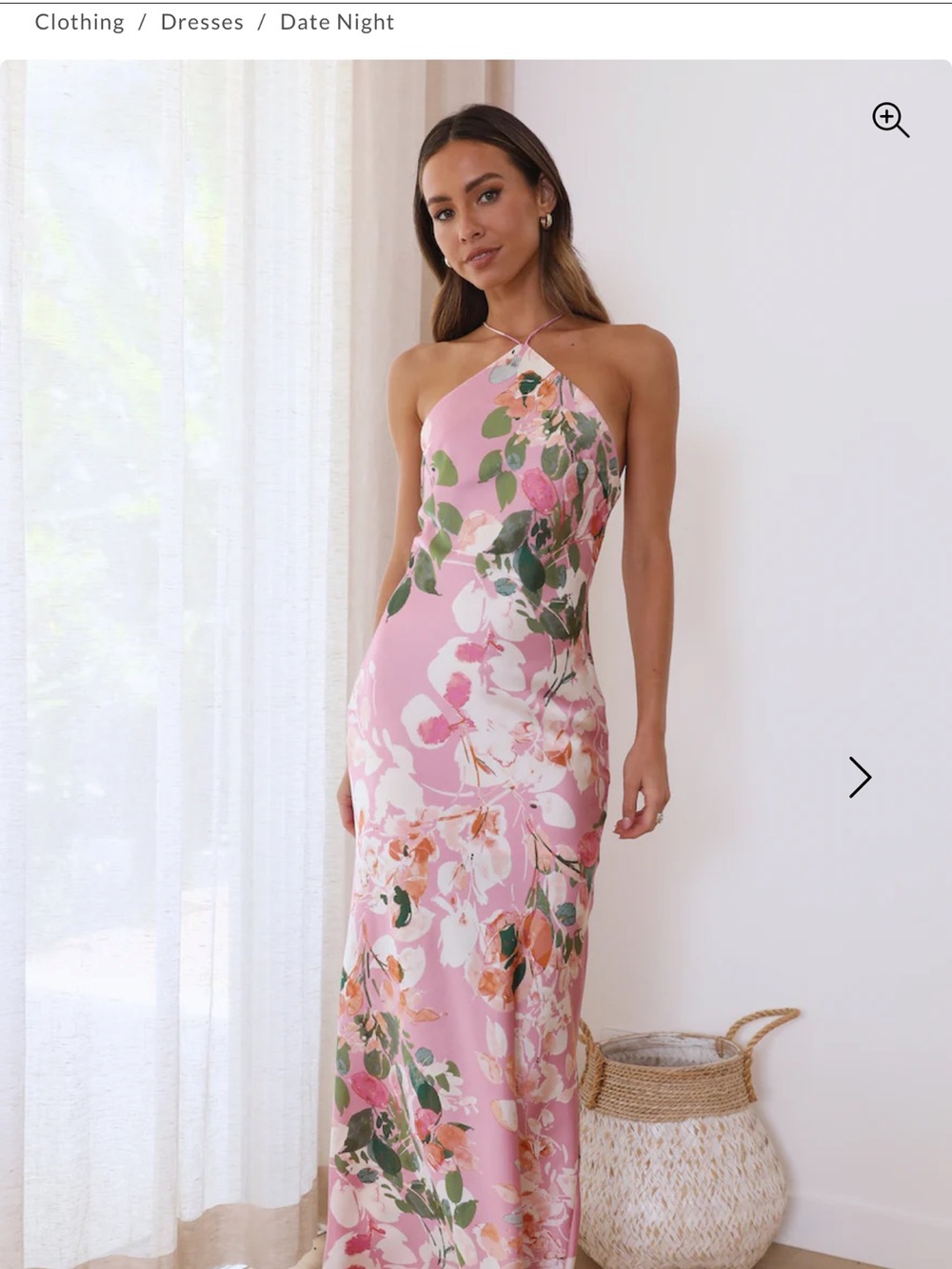 Hello Molly Pink Floral Halter Maxi Dress
